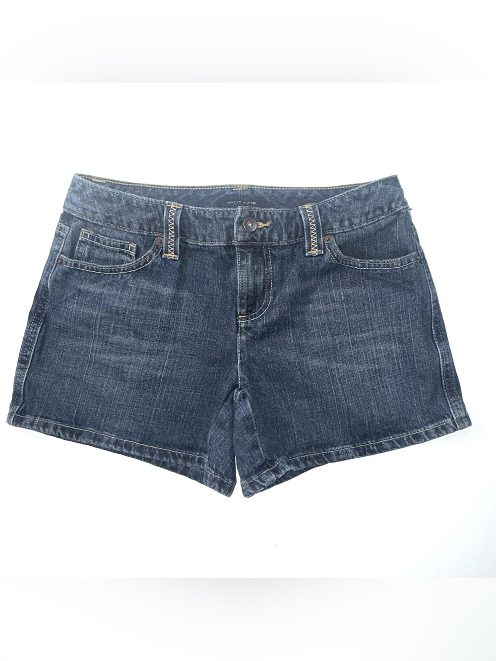 Tommy Hilfiger Dark Wash Denim Shorts Women’s Size 4 Low Rise 100% Cotton
